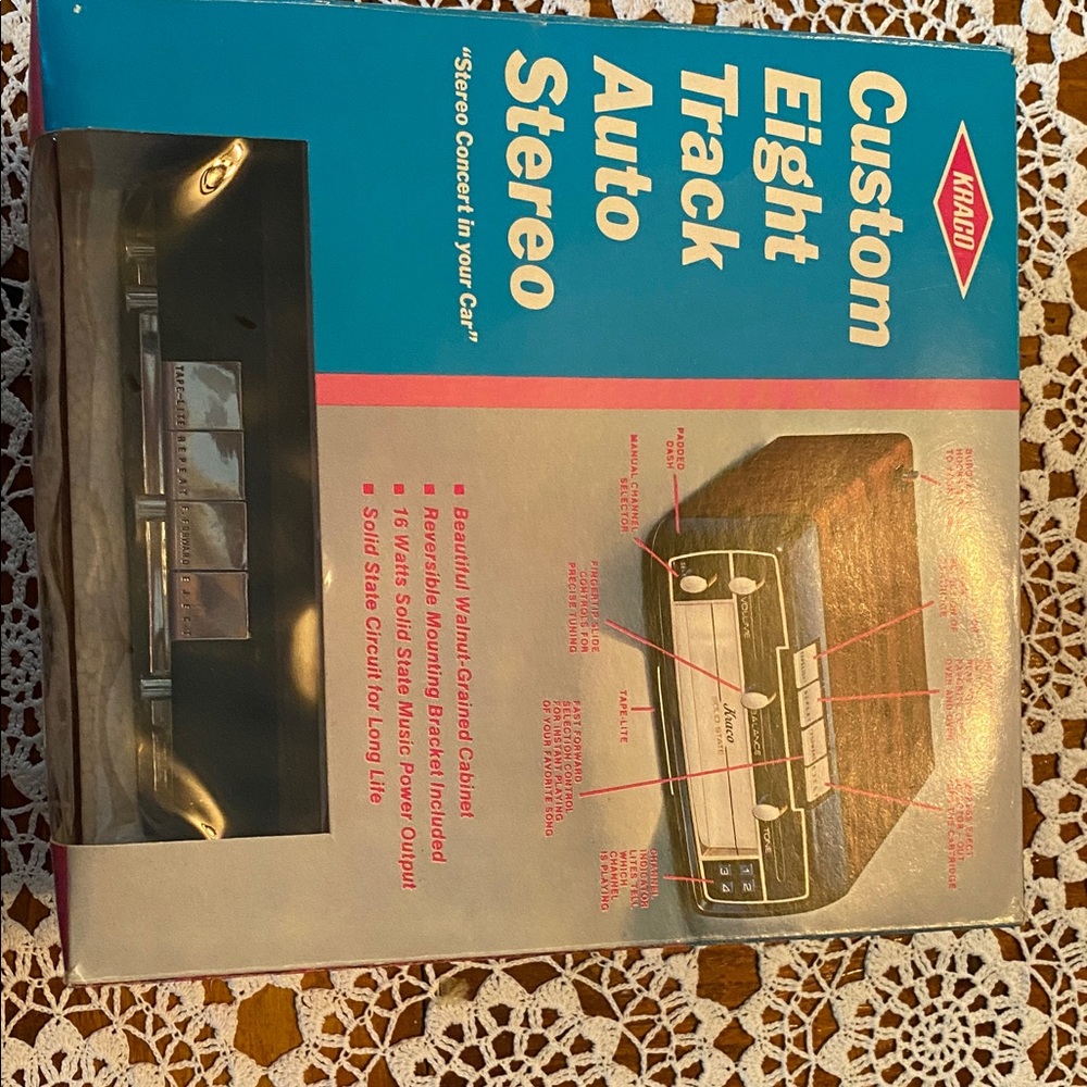 Vintage Custom Eight Track Auto Stereo - Black